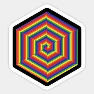 Split Rainbow Hex Sticker